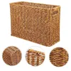 Storage Bottles Rectangular Wicker Basket With Handle Woven For Kids Kitchen Restaurant Bathroom Home Decoration