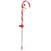 Decorative Flowers Solar Patio Lamp Pathway Lights Street Lantern Candy Cane-shape Garden Stake Lawn Plastic Solar-powered