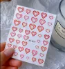 6pcs Gradient Dizzy Love-Hart Nail Art Sticker 8 * 10cm Pink / Blue Heart Adhesive Decals 3d Gradient Peach Heart Manucure Slider