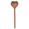 Spoons Wooden Heart Shaped Serving Stirring Dinner Drink Soup Dessert Coffee Baking Teaspoons Kitchen Tool Accessory Utensils