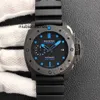 Uhren Designer Luxus Uhrenfabrik Sapphire Mirror Automatische Bewegung Größe 44 mm Gummi -Gurt 7psb