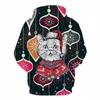 Heta säljande hoodies casual mens djur katter 3D tryckt tröja med stora rabatter