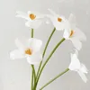 Decorative Flowers 1Pc White Luxury PU Real Touch Opening Tulips Flower Bride Bouquet Accessories Fake Tulip Home Party Wedding Decoration