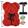 Blommor rose björn rose nallebjörn gåva för alla hjärtans årsdag årsjubileum Brudduschar helt monterade 10 tum Bea6400384