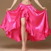 Scene Wear Professional Belly Dancing Dress Single Side Slit Long Satin kjol Lady Dance Kirts Women Sexy Oriental