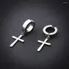 Ryggar örhängen 1Pair Fashion Cross Pendant Ear Clip Non Piercing Fake Gift For Men Women smycken