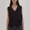 Femme d'été pour la femme The Row Casual V-Neck Simple Sleevel sans manches gilet en tricot à manches