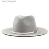Brede rand hoeden emmer hoeden eenvoudige vintage panama hoed mannen strow fedora man man hat dames zomer strand Brits stijl chapeau jazz trilby cap sombrero y240409