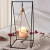 Kerzenhalter Nordic Romantic Candlestick Iron Crafts Halter Geometrischer Anhänger Home Dekoration Hochzeitsrequisiten Esstischdekoration Dekoration