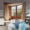 Tapestries roze esthetische kamer decor landschap gordijnen voor ramen macrame muur hangende huis decoratie bergkorean eenvoud stijl