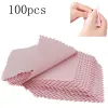 10/50 / 100pcs / sac Nettoyage de coton de nettoyage Tissu de polissage pour sterling Platinum bijoux anti-ternissant poussière