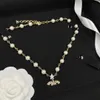 Pearl Necklace Luxury Designer smycken för kvinnor märke guldhalsband c kedjor halsband med diamantkvinnor bröllop festtillbehör gåvor