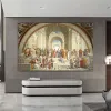 Vintage The School of Athens Raphael plakat włoski renesans fresco malarstwo na płótnie print trail filozof