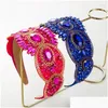 Hair Clips Barrettes French Style Retro Light Luxury Heavy Industry Band High Grade Rhinestone Wide Edge Headband Drop Delivery Jewelr Dhmjn