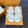 Quality Slippers Designer Slides Men Women Sandals Fashion brand beach shoes thick soled Adjusted Gold Buckles Summer Slipper