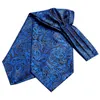 Hicie Silk Mens Ascot Hanky ​​Mankiety ustawione Jacquard Paisley Floral Vintage Cravat Tie hurtowe dla męskiego prezentu weselnego 240409