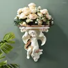 Vasen Home Wall Dekorative künstliche Blumen Regal Pendart Kunst hängende Harz Wandhandwerk Hochzeit Wohnzimmer Oornamente Vase