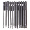 11 / 12pcs Bit de perceuse de sécurité Tamper Proof Set Torx Torx Plat pour la tête 1/4 "Bits Driver