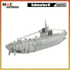 Submarino militar da Segunda Guerra Mundial 3407 Peças MOC Block Block Naval Combate Armas do navio Toys Brick Toys