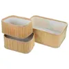 Bouteilles de rangement 3 pcs bambou panier de panier de pain de pain de vêtements de vêtements organisateur organisant des jouets de tissage de bureau