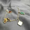 Vanclef Van Clover Bransoletka Designer Classic Clover Heart Leaf luksusowe urok bransoletki 18k białe złoto Bransoletka Panie i dziewczyny