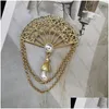 دبابيس دبابيس Baroque Brooch Fan النمط الوطني مزدوج مهد كور تشيونغسام هانفو كورت إكسسوارات إسقاط تسليم المجوهرات DHR6O