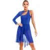 Abbigliamento da donna abito da danza lirico lirico a maglie singola maniche lunghe ringele galling ginnastica costume da pattinaggio figura da sala da ballo body