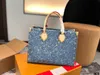 Borsa di tote in denim ONT H EGO SACCHE DI SPUCATO DI AGGIUNTO, BASSO DI MARGATICO DELLE DONNE, BASSO DI CANNE, SACCA DI BRANDE LUXI, SAGGIO DESIGNER