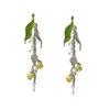 Dangle Earrings S925 Needle Sen Series Small Fresh Flower Fashion Oil Trend Trend Pearl Tassel H6437
