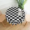 Table Cloth Two Tone Round Tablecloth Red And Black Striped Outdoor Retro Living Room Dining Design Cover