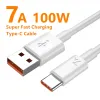 7A 100W Type C USB Super Fast Charging Câble pour Huawei Mate 60 50 Pro P60 Nova 9 10 Honor Xiaomi Redmi POCO USB C Cordon Charger