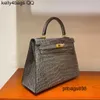 Sac à main en cuir crocodile 7a qualité 25cm de couleur réelle avecqqpyv2802903ay