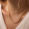 Pendant Necklaces EManco Chain Necklace Stacked Multi Thin Chain Womens 316 Stainless Steel Chain JewelryQ