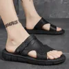 Sandals Summer Men Leather Slipper Dual-use Massage Soft Latex Insole Comfortable Casual Shoes Beach Non-slip Footwear