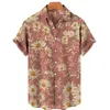 Casual shirts voor heren heren Summer Flowers Casual Gedrukt bloemenpatroon Oversized leidende mode elegante hoogwaardige luxe gengar Hawaiiaans shirt 2449