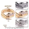 Fashion Ins Designer unique exagéré Diamond Zirconia Twisted Animal Snake Bangle Bracelet For Woman Girls Open Ajustement