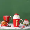 Tasses Santa Claus en céramique Water Cup Gift Gift Elk Snowman Personality Americano Coffee European Milk