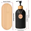 Liquid Soap Dispenser 3Pcs Shampoo And Conditioner Bottle With Tags Matte Black Lotion Body Wash For Bathroom Shower