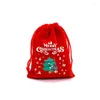 Depolama Çantaları Noel Velvet 9x12 13x18cm Küçük Şeker Hediye Çantası Çekme Poşeti Noeller Favoriler Bilezik Mücevher Ambalaj