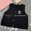 Pearl Button Tanks Top Women V Neck Vest Crystal Letter Vests Luxury Sticked T Shirt