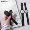 Relógios femininos Simples Black White Quartz Watches Women Women Minimalist Design Silicone Strap Wristwatch Big Dial Dial Fashion Creative Watch Presente 240409