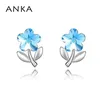 Dangle Earrings ANKA Super Deal Plum Flower Bohemian Vintage Lady Earring Rhodium Plated Crystals From Austria #86880