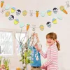 Decoração de festa 3m Happy Banner Banner Bunting Cenout Carrot Papter Garland para Presente de Primavera em Casa