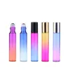 1 stc 10 ml gradiënt kleur etherische olie parfum fles roller bal dikke glasrol op duurzaam voor reis cosmetische container hele voor gradiënt kleur rolbal bal