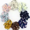 100pclot New Fashion Femmes Floral Print Satin Hairs Bands en mousseline Scrunchies Femme Girl039 Tie à cheveux Ponteur Pony Solder Accessori9201383