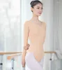 Wear 2024 Ballet de danse de ballet adulte Femmes Leotard Round Neck Gymnastique Long Manche Nude Team Basic Practice Vêtements