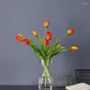 Decorative Flowers 40CM Artificial Flower Soft Glue 5 Bundle Tulips Home Decorations Wedding Bride Holding
