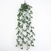 Dekorativa blommor hemdekoration faux växtunderhållsfria konstgjorda växter realistiska hängande scindapsus blad för inomhus