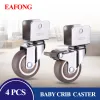 U Shaped Wheels for Baby Crib Bed Move Furniture Soft Rubber Trolley Wheels Universal Swivel Caster for Bookcase Cabinet Brake