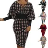 Casual Dresses Woman Dress Large Hollow Out V Neck Long Sleeve Fashion Plaid Slim Fit Robe African Family Party Formal 2024